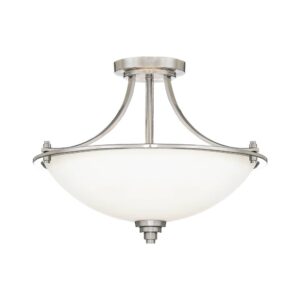 Millennium Lighting 7263-SN Three LIght Semi Flush Satin Nickel finish