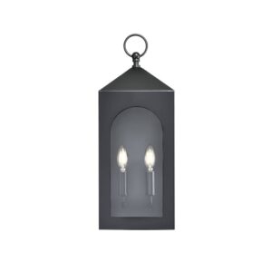 Millennium Lighting 7812-PBK Bratton Two Light Outdoor Wall Mount Powder Coated Black finish