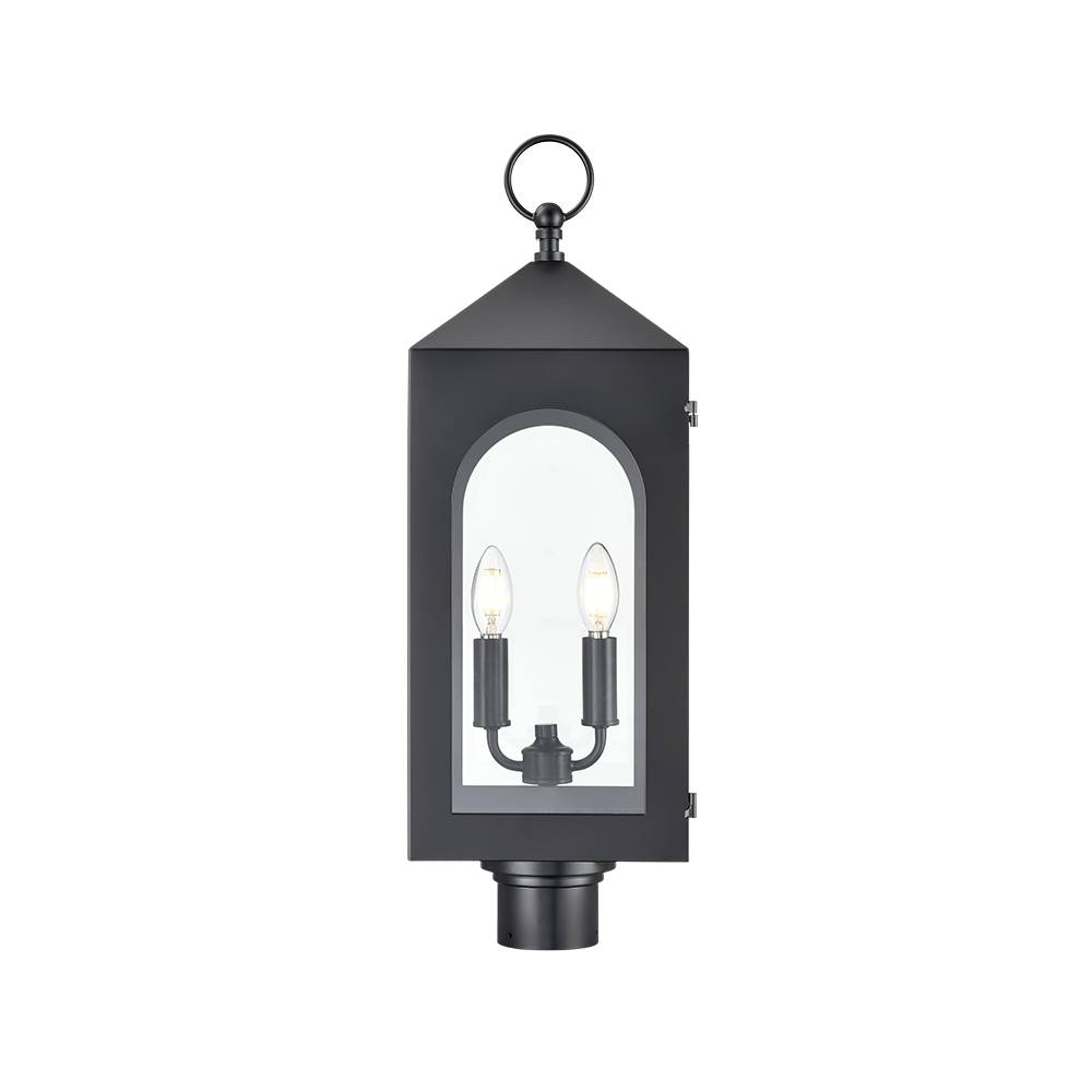 Millennium Lighting 7822-PBK Bratton Two Light Outdoor Post Lantern Powder Coated Black finish