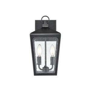 Millennium Lighting 7902-PBK Brooks Two Light Outdoor Wall Mount Powder Coated Black finish
