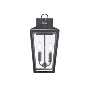 Millennium Lighting 7912-PBK Brooks Two Light Outdoor Wall Mount Powder Coated Black finish
