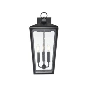 Millennium Lighting 7923-PBK Brooks Three Light Outdoor Wall Mount Powder Coated Black finish