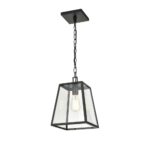 Millennium Lighting 8011-PBK Grant One Light Outdoor Pendant Powder Coated Black finish