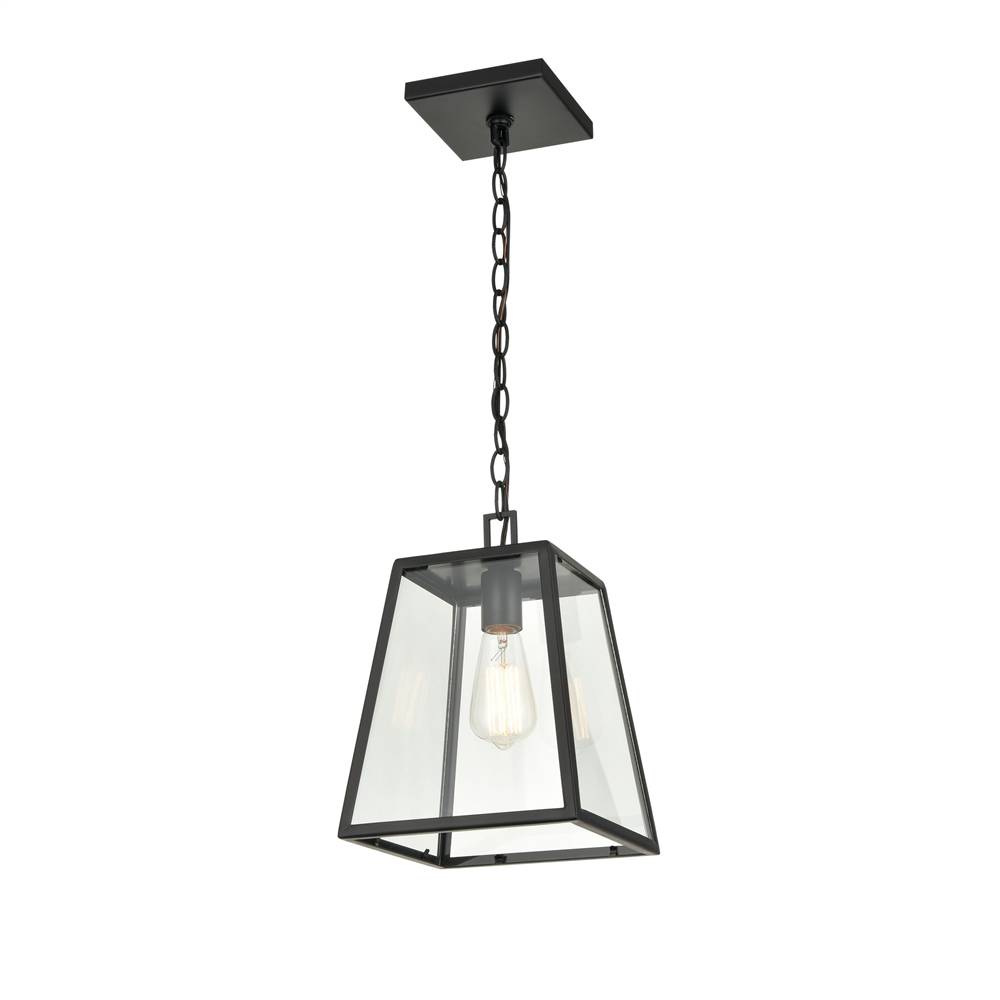 Millennium Lighting 8011-PBK Grant One Light Outdoor Pendant Powder Coated Black finish