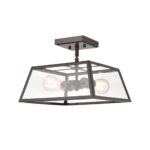 Millennium Lighting 8022-PBZ Grant Two Light Outdoor Semi Flush Powder Coated Bronze finish