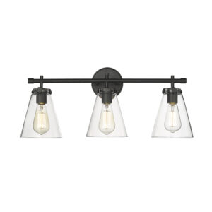 Millennium Lighting 8123-MB Aliza Three Light Vanity Matte Black finish