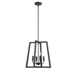 Millennium Lighting 8144-MB Four Light Pendant Matte Black finish