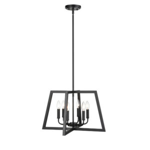 Millennium Lighting 8146-MB Six Light Pendant Matte Black finish