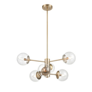 Millennium Lighting 8156-MG Avell Six Light Pendant Modern Gold finish
