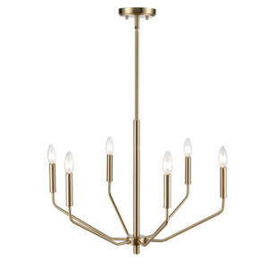 Millennium Lighting 8166-MG Laurel Six Light Chandelier Modern Gold finish