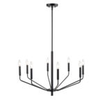 Millennium Lighting 8168-MB Laurel Eight Light Chandelier Matte Black finish