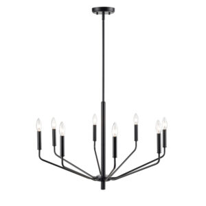 Millennium Lighting 8168-MB Laurel Eight Light Chandelier Matte Black finish