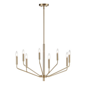 Millennium Lighting 8168-MG Laurel Eight Light Chandelier Modern Gold finish