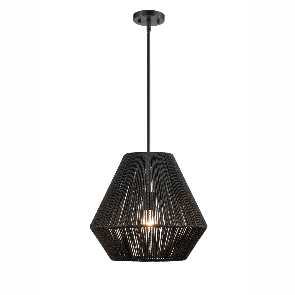 Millennium Lighting 9022-MB Elise One Light Pendant Matte Black finish