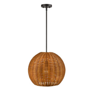 Millennium Lighting 9024-NAT Elise One Light Pendant Natural Rattan shade