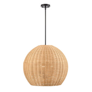 Millennium Lighting 9025-NAT Elise Three Light Pendant Natural Rattan shade