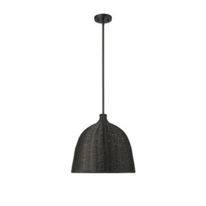 Millennium Lighting 9026-MB Elise One Light Pendant Matte Black finish Black Rattan shade
