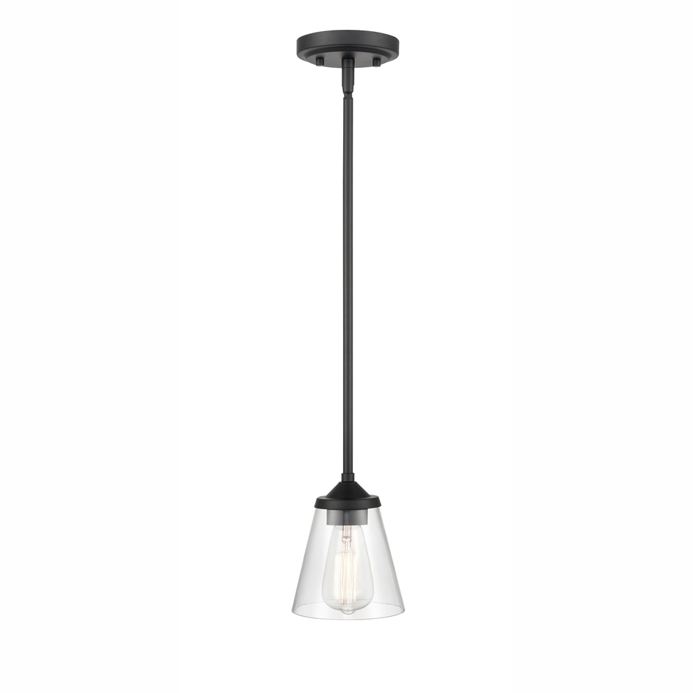 Millennium Lighting 9111-MB Josleen One Light Mini Pendant Matte Black finish