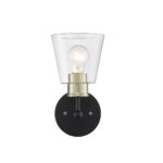Millennium Lighting 9131-MB/MG Cameron One Light Sconce Matte Black finish Modern Gold finish