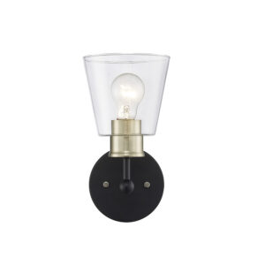 Millennium Lighting 9131-MB/MG Cameron One Light Sconce Matte Black finish Modern Gold finish