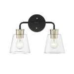 Millennium Lighting 9132-MB/MG Cameron Two Light Vanity Matte Black finish Modern Gold finish