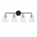 Millennium Lighting 9134-MB/MG Cameron Four Light Vanity Matte Black finish Modern Gold finish