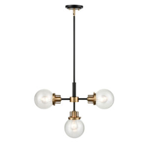 Millennium Lighting 9203-MB/MG Mellrosa Three Light Pendant Matte Black finish Modern Gold finish