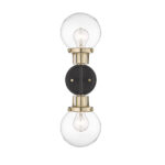 Millennium Lighting 9222-MB/MG Mellrosa Two Light Sconce Matte Black finish Modern Gold finish
