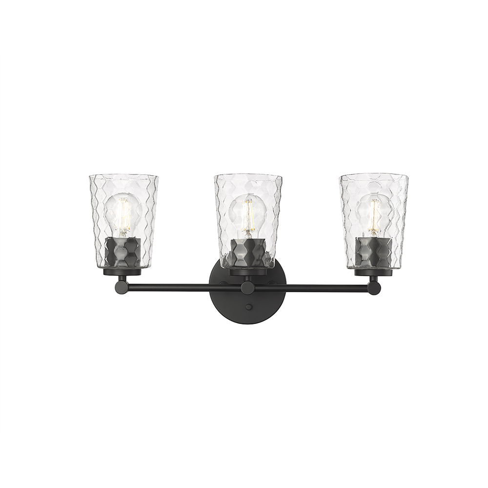 Millennium Lighting 9233-MB Ashli Three Light Vanity Matte Black finish