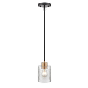 Millennium Lighting 9421-MB/MG Renitta One Light Mini Pendant Matte Black finish Modern Gold finish