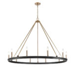 Millennium Lighting 9510-MB/MG Carruth Ten Light Chandelier Matte Black finish Modern Gold finish