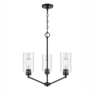 Millennium Lighting 9513-MB Beverlly Three Light Chandelier Matte Black finish