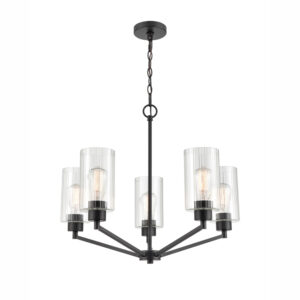 Millennium Lighting 9515-MB Beverlly Five Light Chandelier Matte Black finish