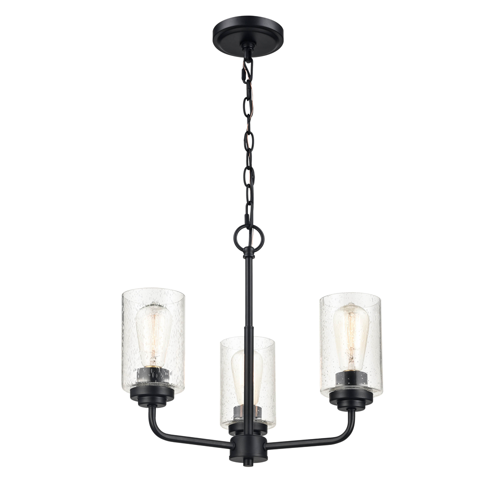Millennium Lighting 9603-MB Moven Three Light Chandelier Matte Black finish