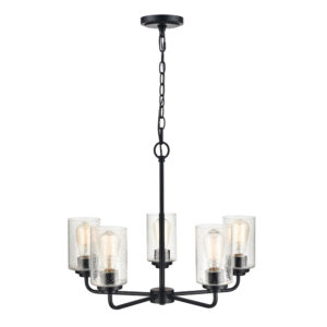 Millennium Lighting 9605-MB Moven Five Light Chandelier Matte Black finish