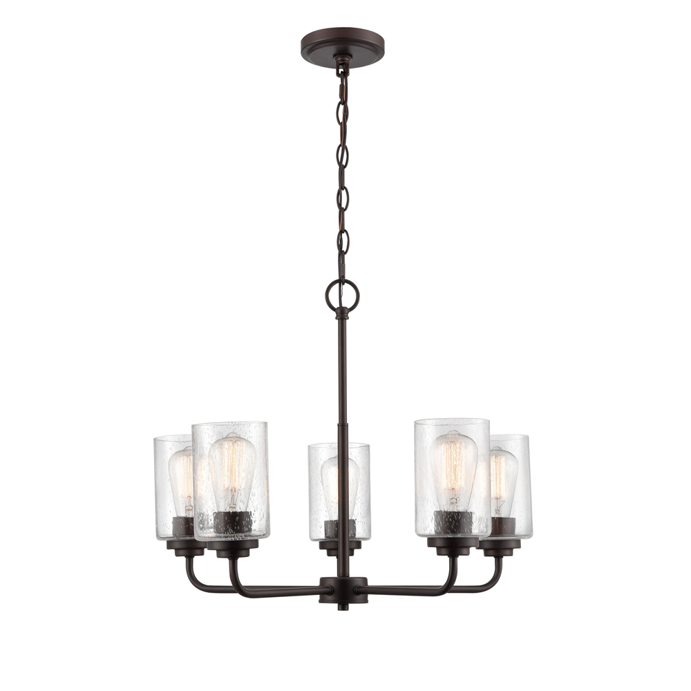Millennium Lighting 9605-RBZ Moven Five Light Chandelier Rubbed Bronze finish