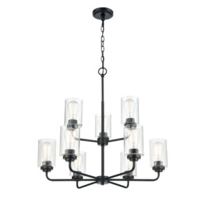Millennium Lighting 9609-MB Moven Nine Light Chandelier Matte Black finish