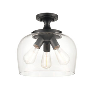 Millennium Lighting 9713-MB Ashford Three Light Semi Flush Matte Black finish