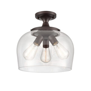 Millennium Lighting 9713-RBZ Ashford Three Light Semi Flush Rubbed Bronze finish