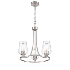 Millennium Lighting 9723-BN Ashford Three Light Chandelier Brushed Nickel finish