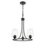 Millennium Lighting 9723-MB Ashford Three Light Chandelier Matte Black finish