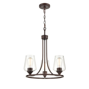 Millennium Lighting 9723-RBZ Ashford Three Light Chandelier Rubbed Bronze finish