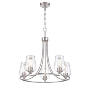 Millennium Lighting 9725-BN Ashford Five Light Chandelier Brushed Nickel finish