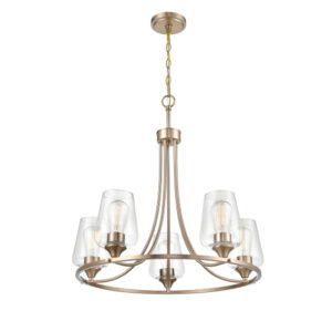 Millennium Lighting 9725-MG Ashford Five Light Chandelier Modern Gold finish