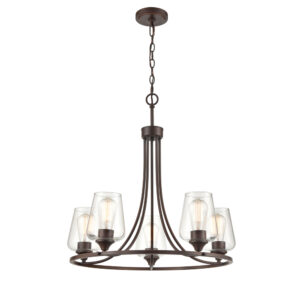 Millennium Lighting 9725-RBZ Ashford Five Light Chandelier Rubbed Bronze finish