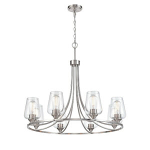 Millennium Lighting 9728-BN Ashford Eight Light Chandelier Brushed Nickel finish