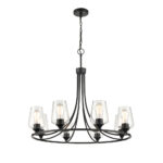 Millennium Lighting 9728-MB Ashford Eight Light Chandelier Matte Black finish