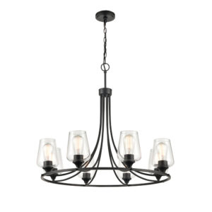 Millennium Lighting 9728-MB Ashford Eight Light Chandelier Matte Black finish