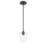 Millennium Lighting 9731-MB Ashford One Light Mini Pendant Matte Black finish