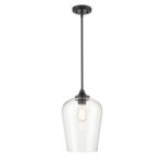 Millennium Lighting 9741-MB Ashford One Light Pendant Matte Black finish